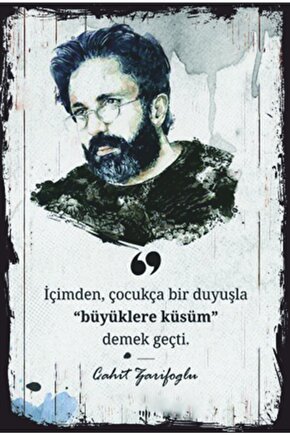 Cahit Zarifoğlu Şiir Retro Ahşap Poster