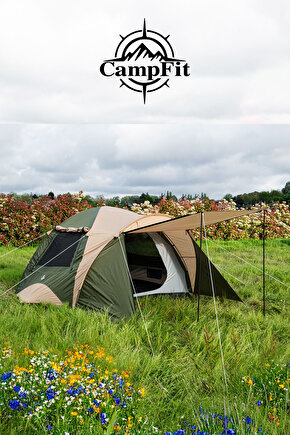 Campfit 5-6 Kişilik 4 Mevsim Su Geçirmez Tenteli Outdoor Kamp Çadırı