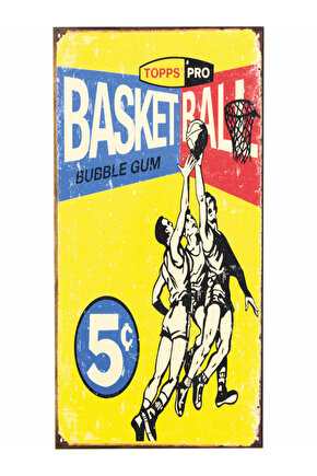 spor basketbol ribaund mücadelesi mini retro ahşap poster