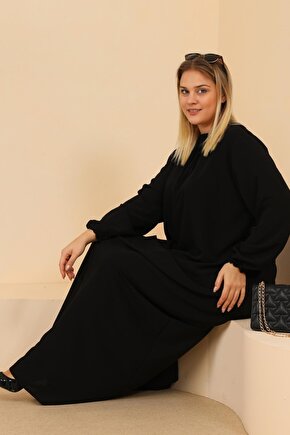 Kadın Buyuk Beden Viskon Uzun Anne Elbise