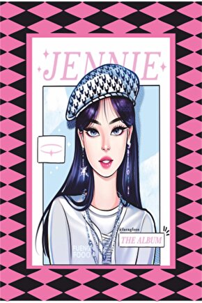 K-pop Black Pink Çerçeve Görünümlü Retro Ahşap Poster-33