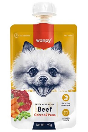 Neo Pet Market Wanpy Taze Sığır Etli Havuçlu Köpek Et Ezmesi Köpek Ödülü 90 gr. X 2 Adet