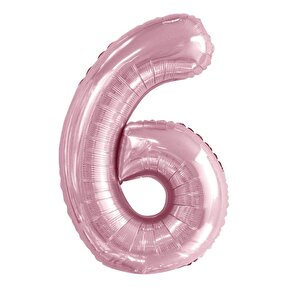 6 Folyo Rakam Balon Pembe 100 cm