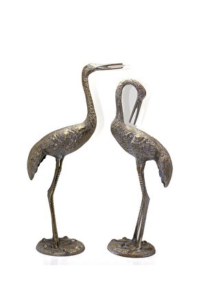 Metal Ikili Kuş Set 143-120 Cm Biblo Dekoratif Hediyelik