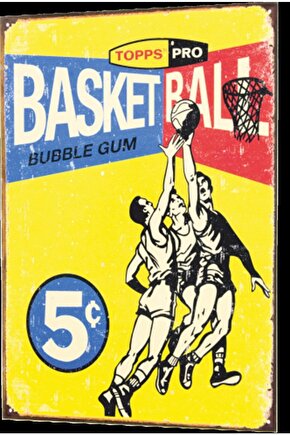 Basketbol Ribaund Retro Ahşap Poster