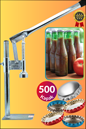 Şişe Kapatma Aleti Soda Gazoz Kapağı Kapama Makinası Adet Kapak 