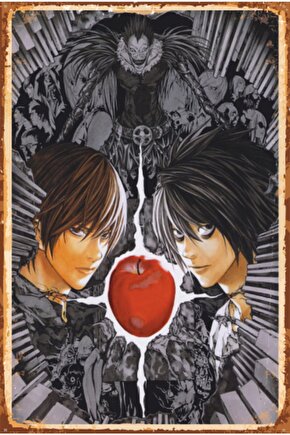 Death Note Anime Retro Ahşap Poster 740