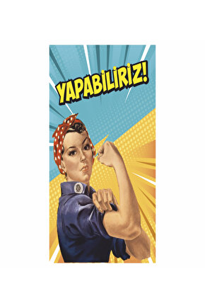 we can do it türkçe yapabiliriz feminist kadın ev dekorasyon tablo mini retro ahşap poster