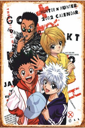Hunter X Hunter Anime Kolaj Retro Ahşap Poster 736