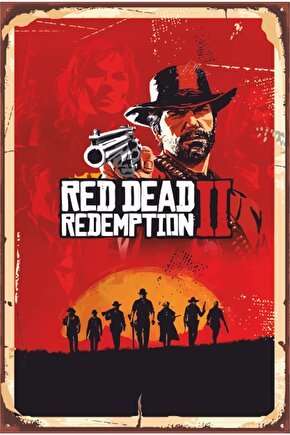 Red Dead Redemtion Oyun Retro Ahşap Poster