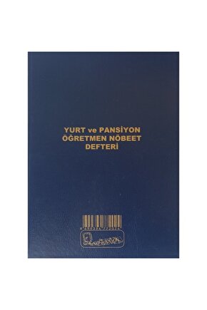 Yurt Ve Pansiyon Öğretmen Nöbet Defteri Cilt Kapak