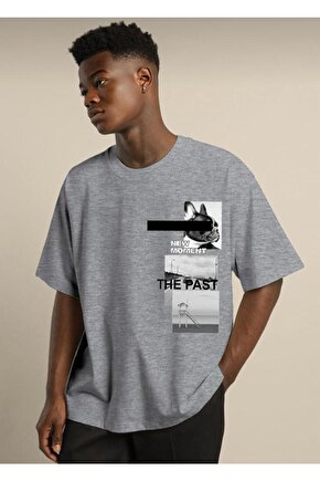 Unisex Oversize Gri Thepast Tshirt