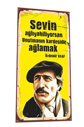 Özdemir Asaf Mini Retro Ahşap Poster