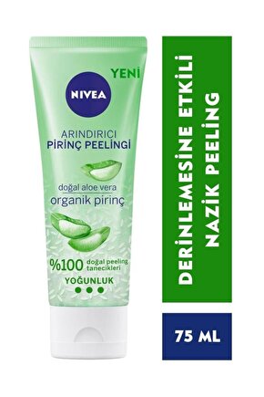 Arındırıcı Organik Pirinç Peeling 75ml, Aloe Vera, Yağlı ve Karma Cilt Tipleri, Gözenek Temizleyici