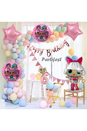 Lol Suprise 6 Yaş Balon Seti Lol Bebek Konsept Helyum Balon Set Diva Lol Bebek Doğum Günü Set
