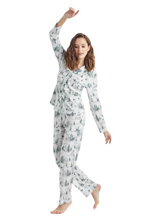 Kadın Uzun Kol Pijama Takımı 51235
