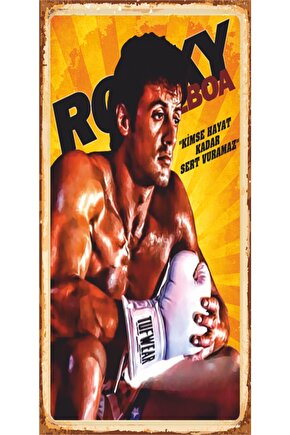 Rocky Sinema Afişi Mini Retro Ahşap Poster