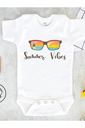 Summer Vibes Baskılı Bebek Zıbını - Yaz Temalı Bebek Zıbını
