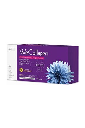 WeCollagen® 90 Tablet - 3000mg Kolajen Tip 1-2-3 Arı Sütü Biotin %100 Saf Ve Doğal Diyet Takviyesi