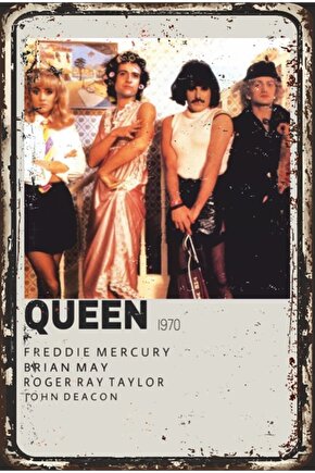 Queen Fredie Mercury Albüm Retro Ahşap Poster