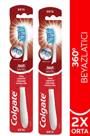 360 Visible White Beyazlatıcı Orta Diş Fırçası X 2 Adet