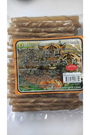 Neo Pet Market Lionpets Natural Sığır Derisi Burgulu Çubuk Kemik Köpek Ödülü 5-6 Gr 50 Li Paket