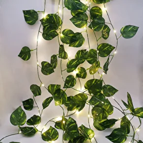 Sarmaşık Yaprak Led Işık|Gün Işığı 2.3 metre sarkaç Kaliteli Peri Led Dizeleri