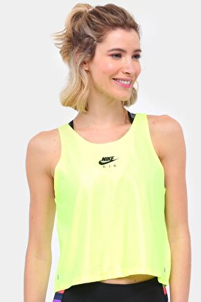 Air Dri Fit Crop Tank Kadın Koşu Atleti Neon Yeşil