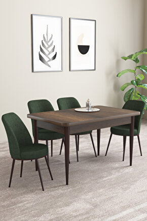 Emila Barok Desen 70x110 Sabit Mutfak Masası 4 Adet Sandalye