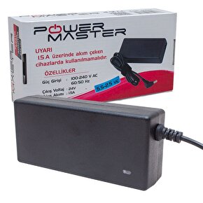 Powermaster Pm-12232 24 Volt - 1.5 Amper Plastik Kasa Masaüstü Adaptör 5.5*2.5 Uç