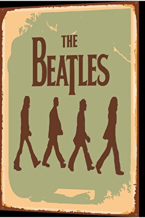 The Beatles Vector Retro Ahşap Poster