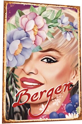 Bergen Acılların Kadını- 2 Popart Arabeskin Kraliçeleri Serisi Retro Vintage Ahşap Poster