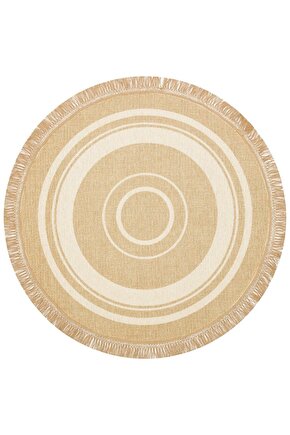 BROOKLYN BRK 09 IVORY Q  Hasır Görünümlü Kaymaz Renkli Dokuma Modern Kilim