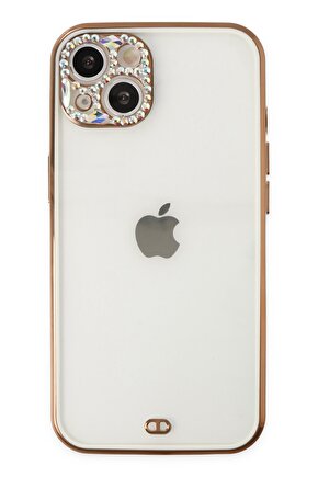 Newface iPhone 13 Kılıf Liva Taşlı Silikon - Beyaz