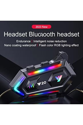 motosiklet RGB Bluetooth kulaklık sesli asistanı müzik çalma navigasyon ile interkom