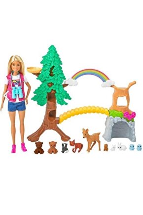 Barbie Tropikal Yaşam Rehberi Bebek Ve Oyun Seti, Barbie Bebek Ve 10 Hayvan Figürü Ile Gtn60