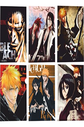 Bleach Anime 6lı Mini Retro Ahşap Poster Seti