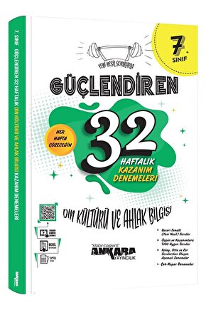 7. Sınıf Güçlendiren 32 Haftalık Din Kültürü ve Ahlak Bilgisi Kazanım Denemeleri  9786258149364