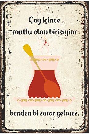 Çay Sözleri Mutfak Dekor Retro Ahşap Poster