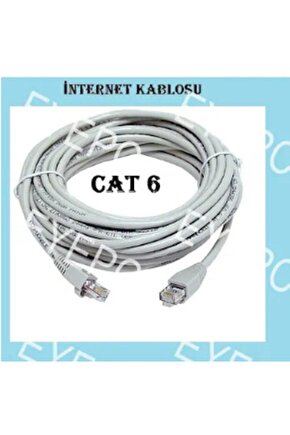 10 Metre Internet Kablosu Cat 6 Bakır Kablo