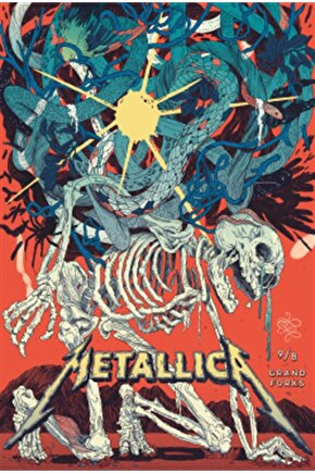 Metallica 98 Grand Fox Retro Ahşap Poster