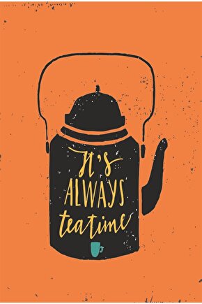 Çay Zamanı Retro Ahşap Poster
