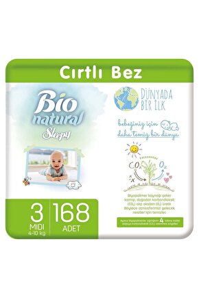 Bio Natural Bebek Bezi 3 Numara Midi 168 Adet