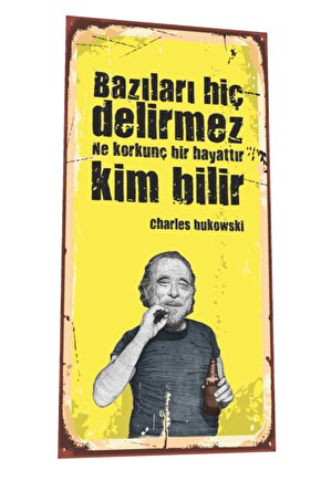 Charles Bkowski Mini Retro Ahşap Poster