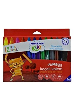 Keçeli Boya Kalemi Kidz Jumbo Yıkanabilir 12 Renk 99040