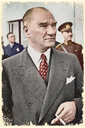 Mustafa Kemal Atatürk Retro Ahşap Poster