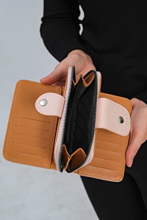 Just Polo Kadın Pudra  Baskı Desen Cüzdan HS1005