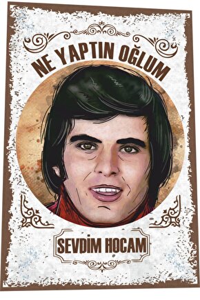 Tarık Akan Hababam Sınıfı Sevdim Hocam Yeşilçam Türk Sineması Replikler Retro Ahşap Poster