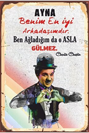Charlie Chaplin Retro Ahşap Poster
