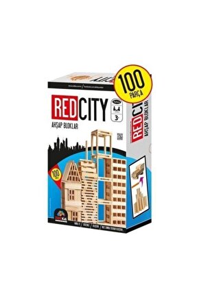 Red City Ahşap Bloklar 100 Parça